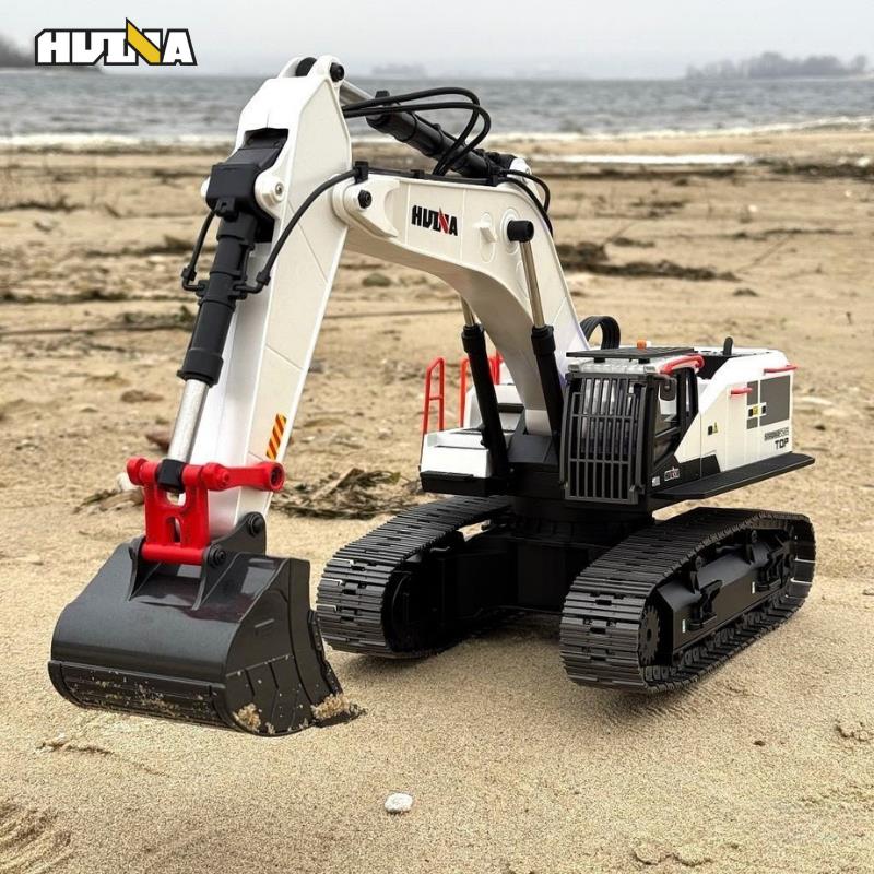 HUINA 1594 1/14 Profesyonel 22 Kanal RC Model 4 Farklı Metal Kepçeli Ekskavatör Kepçe Kazıcı Uzaktan Kumandalı İş Makinesi -2.4G Sesli&Işıklı - Taşıma Çantası Dahil