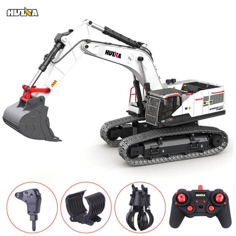 HUINA 1594 1/14 Profesyonel 22 Kanal RC Model 4 Farklı Metal Kepçeli Ekskavatör Kepçe Kazıcı Uzaktan Kumandalı İş Makinesi -2.4G Sesli&Işıklı - Taşıma Çantası Dahil