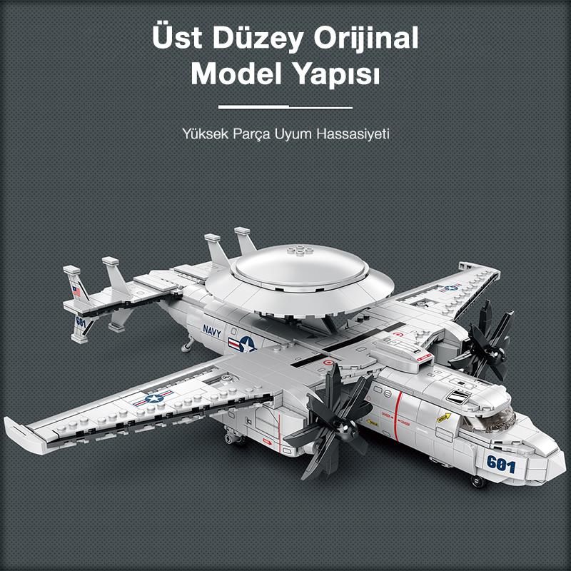 Reobrix Airborne Early Warning American Northrop Grumman E-2 Hawkeye 33029 Brick Yapım Seti