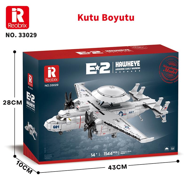 Reobrix Airborne Early Warning American Northrop Grumman E-2 Hawkeye 33029 Brick Yapım Seti