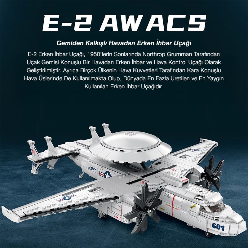 Reobrix Airborne Early Warning American Northrop Grumman E-2 Hawkeye 33029 Brick Yapım Seti
