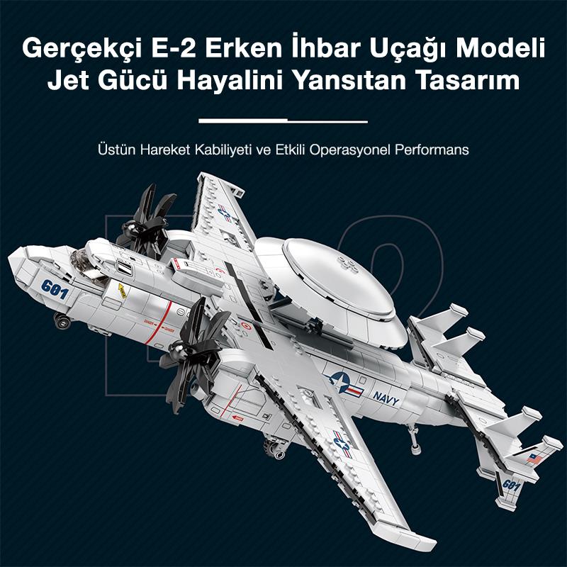 Reobrix Airborne Early Warning American Northrop Grumman E-2 Hawkeye 33029 Brick Yapım Seti