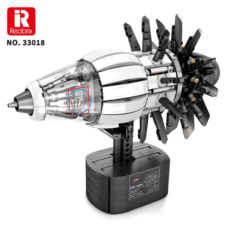 Reobrix Technic 33018 Uçak Motoru (Aircraft Engine) Hareketli Yaratıcı Yapı Blok Seti Building Blocks 1351 Parça