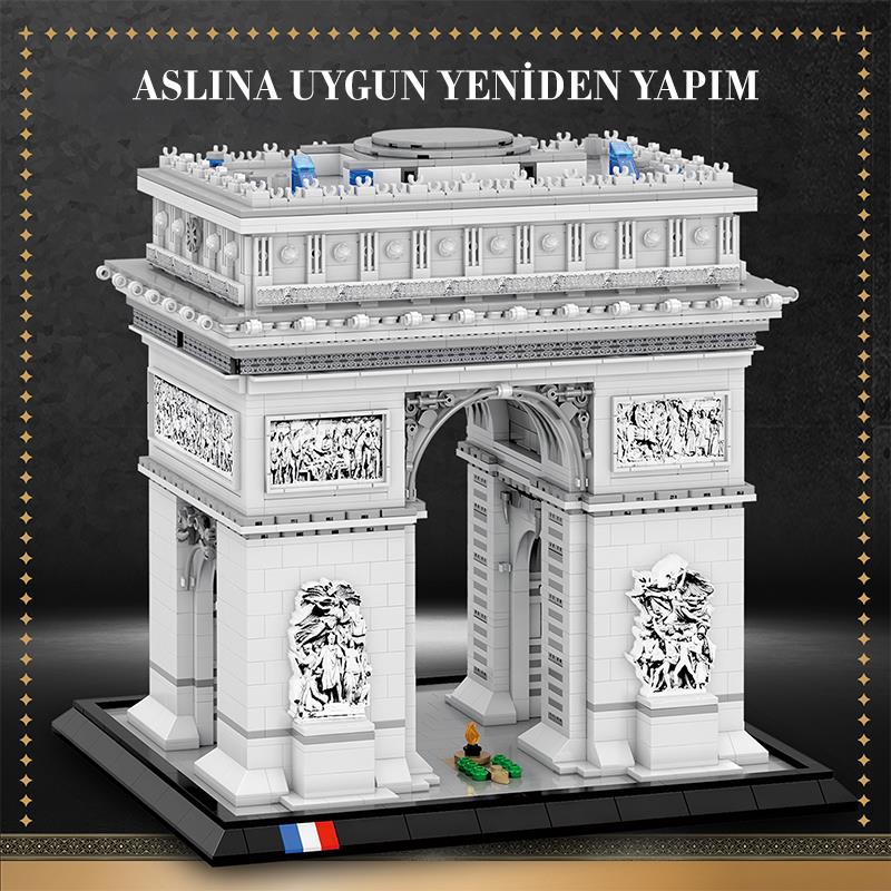 Reobrix 66024 Zafer Takı Yaratıcı Yapı Blok Seti Building Blocks (Arch Of Triumph)- 3718 Parça