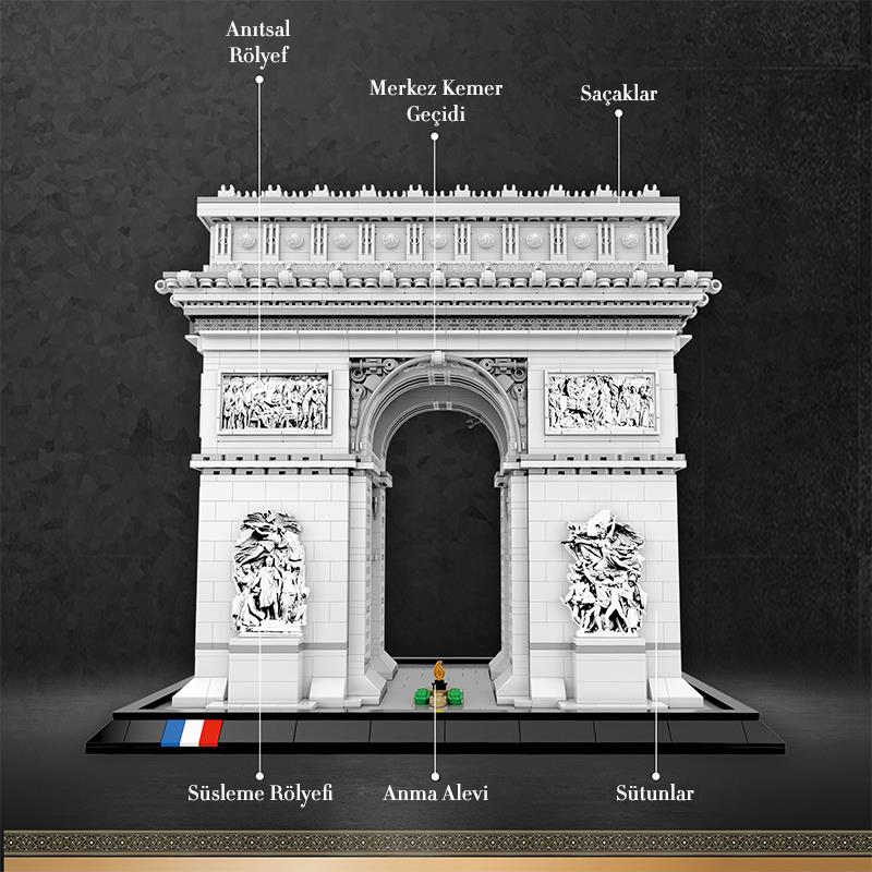 Reobrix 66024 Zafer Takı Yaratıcı Yapı Blok Seti Building Blocks (Arch Of Triumph)- 3718 Parça
