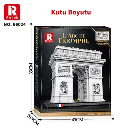 Reobrix 66024 Zafer Takı Yaratıcı Yapı Blok Seti Building Blocks (Arch Of Triumph)- 3718 Parça - Thumbnail