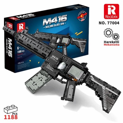 Reobrix - Reobrix 77004 M416 Assault Rifle Motorlu Yaratıcı Yapı Blok Seti Building Blocks - 1101 Parça