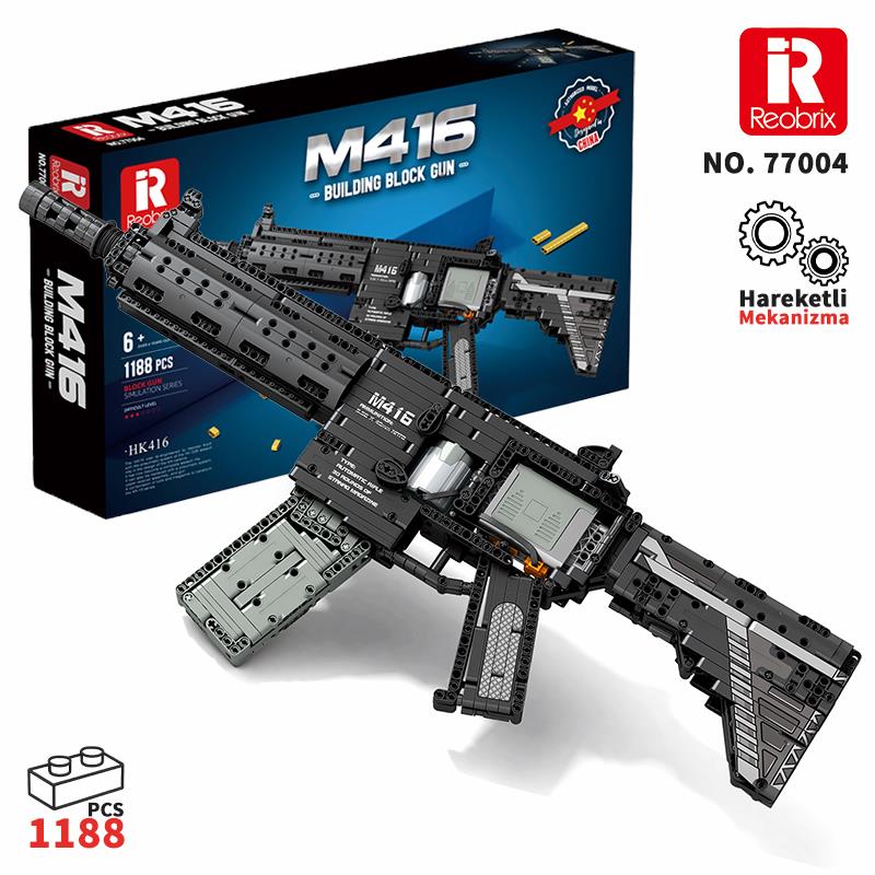 Reobrix 77004 M416 Assault Rifle Motorlu Yaratıcı Yapı Blok Seti Building Blocks - 1101 Parça