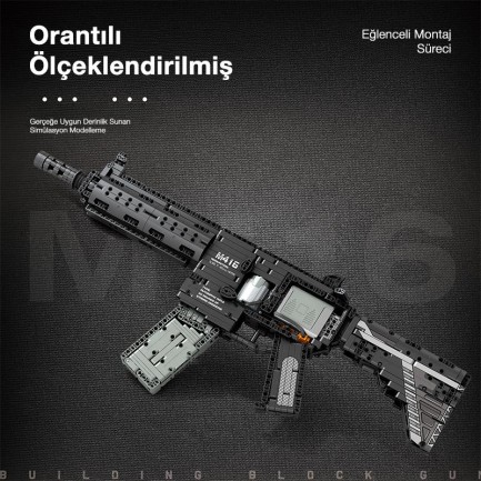 Reobrix 77004 M416 Assault Rifle Motorlu Yaratıcı Yapı Blok Seti Building Blocks - 1101 Parça - Thumbnail