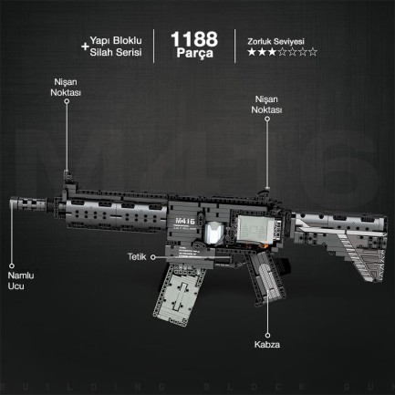 Reobrix 77004 M416 Assault Rifle Motorlu Yaratıcı Yapı Blok Seti Building Blocks - 1101 Parça - Thumbnail