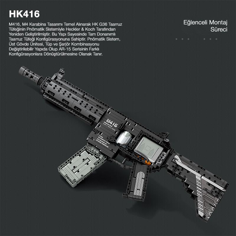 Reobrix 77004 M416 Assault Rifle Motorlu Yaratıcı Yapı Blok Seti Building Blocks - 1101 Parça