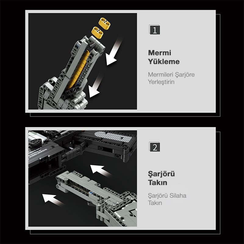 Reobrix 77004 M416 Assault Rifle Motorlu Yaratıcı Yapı Blok Seti Building Blocks - 1101 Parça