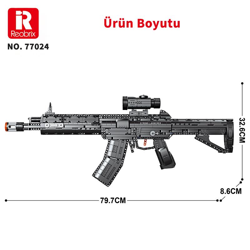 Reobrix 77024 Saldırı Tüfeği QBU-191 Yaratıcı Yapı Blok Seti Building Blocks (Assault Rifle QBU-191)- 1593 Parça