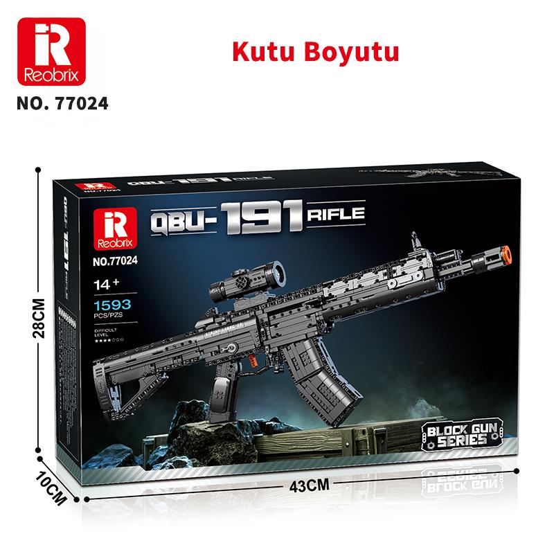 Reobrix 77024 Saldırı Tüfeği QBU-191 Yaratıcı Yapı Blok Seti Building Blocks (Assault Rifle QBU-191)- 1593 Parça