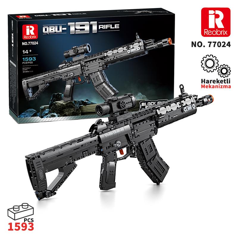Reobrix 77024 Saldırı Tüfeği QBU-191 Yaratıcı Yapı Blok Seti Building Blocks (Assault Rifle QBU-191)- 1593 Parça
