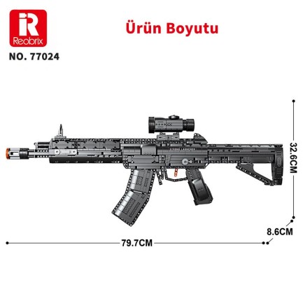 Reobrix 77024 Saldırı Tüfeği QBU-191 Yaratıcı Yapı Blok Seti Building Blocks (Assault Rifle QBU-191)- 1593 Parça - Thumbnail