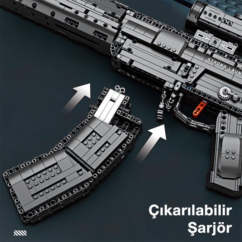 Reobrix 77024 Saldırı Tüfeği QBU-191 Yaratıcı Yapı Blok Seti Building Blocks (Assault Rifle QBU-191)- 1593 Parça
