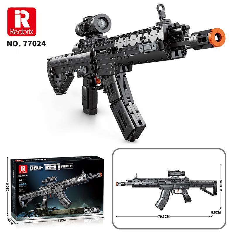 Reobrix 77024 Saldırı Tüfeği QBU-191 Yaratıcı Yapı Blok Seti Building Blocks (Assault Rifle QBU-191)- 1593 Parça