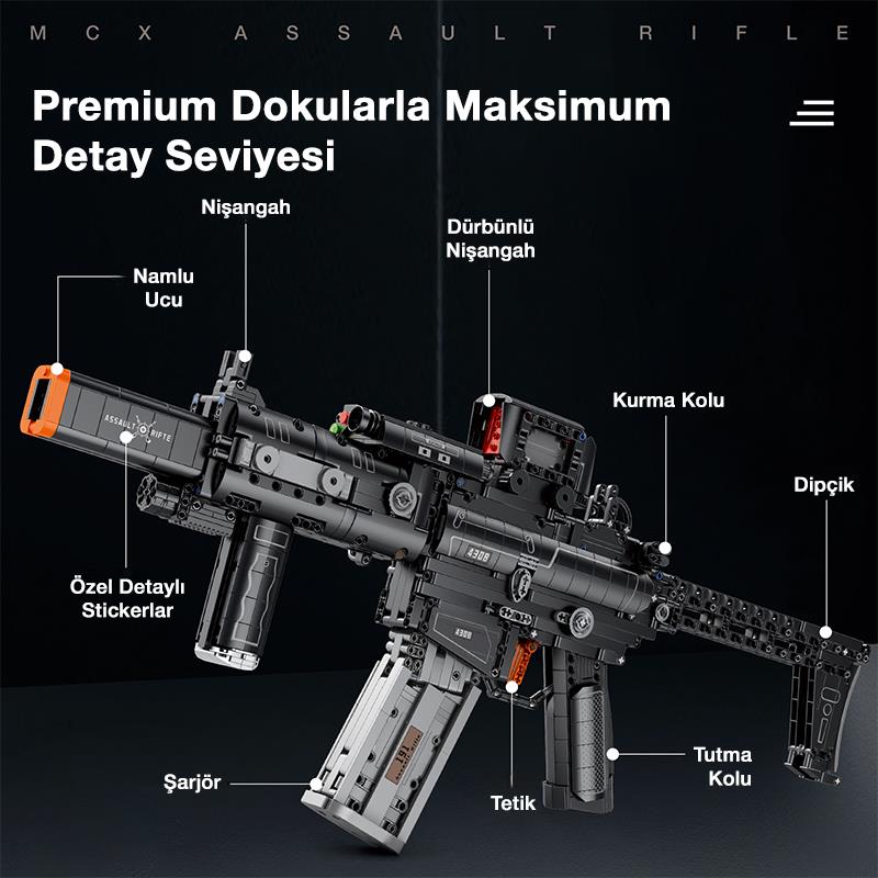Reobrix 77025 MCX Saldırı Tüfeği Yaratıcı Yapı Blok Seti Building Blocks (Assault Rifle) -1589 Parça