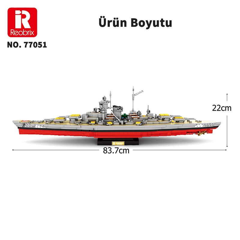 Reobrix Battleship Bismarck 77051 Brick Yapım Seti