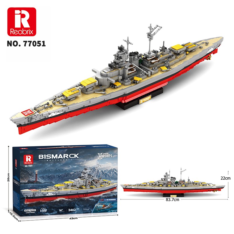 Reobrix Battleship Bismarck 77051 Brick Yapım Seti