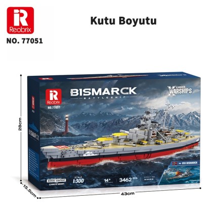 Reobrix Battleship Bismarck 77051 Brick Yapım Seti - Thumbnail
