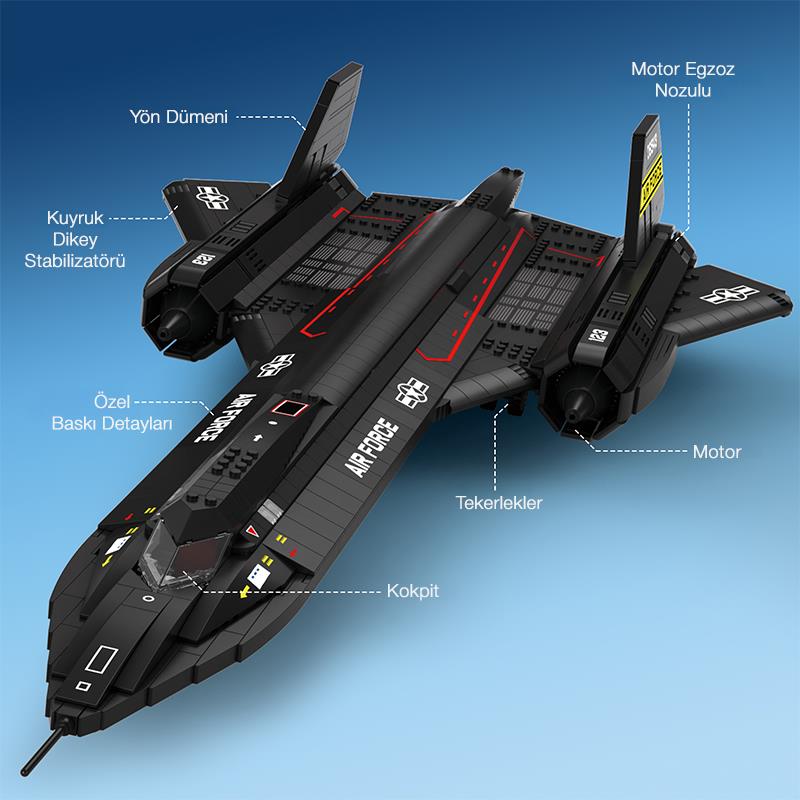 Reobrix 33041 SR-71 Blackbird Yapı Blok Seti Building Blocks - 1733 Parça