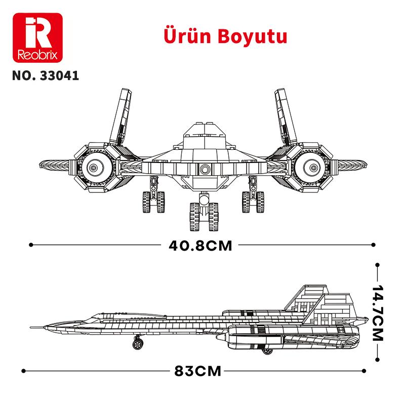 Reobrix 33041 SR-71 Blackbird Yapı Blok Seti Building Blocks - 1733 Parça