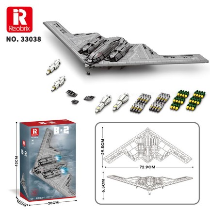 Reobrix 33038 B2 Bombardıman Uçağı Yaratıcı Yapı Blok Seti Building Blocks (B2 Bomber)- 1977 Parça - Thumbnail