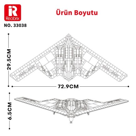 Reobrix 33038 B2 Bombardıman Uçağı Yaratıcı Yapı Blok Seti Building Blocks (B2 Bomber)- 1977 Parça - Thumbnail