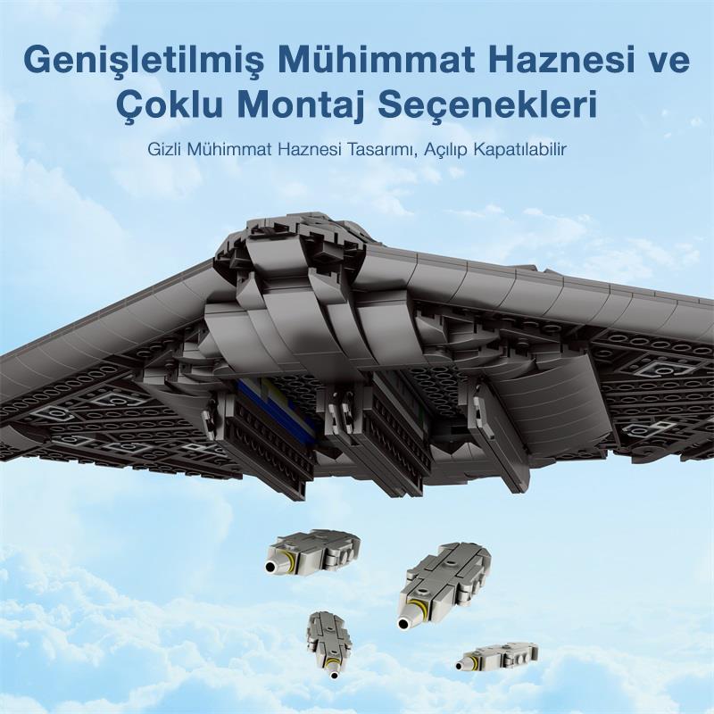 Reobrix 33038 B2 Bombardıman Uçağı Yaratıcı Yapı Blok Seti Building Blocks (B2 Bomber)- 1977 Parça