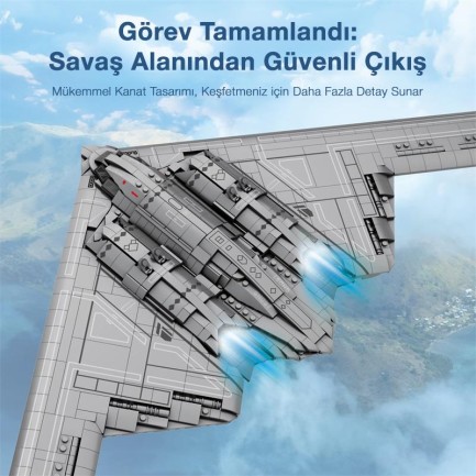 Reobrix 33038 B2 Bombardıman Uçağı Yaratıcı Yapı Blok Seti Building Blocks (B2 Bomber)- 1977 Parça - Thumbnail