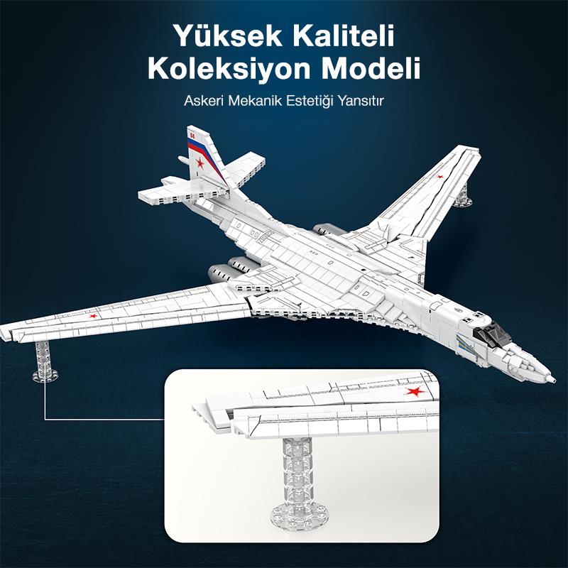 Reobrix 33036 Sovyet TU-160 Strateji Bombardıman Jet Uçağı Yaratıcı Yapı Blok Seti (TU-160 Strategic Bomber Aircraft) - 1598 Parça