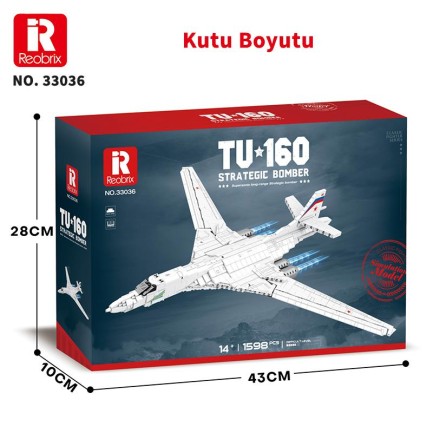 Reobrix 33036 Sovyet TU-160 Strateji Bombardıman Jet Uçağı Yaratıcı Yapı Blok Seti (TU-160 Strategic Bomber Aircraft) - 1598 Parça - Thumbnail