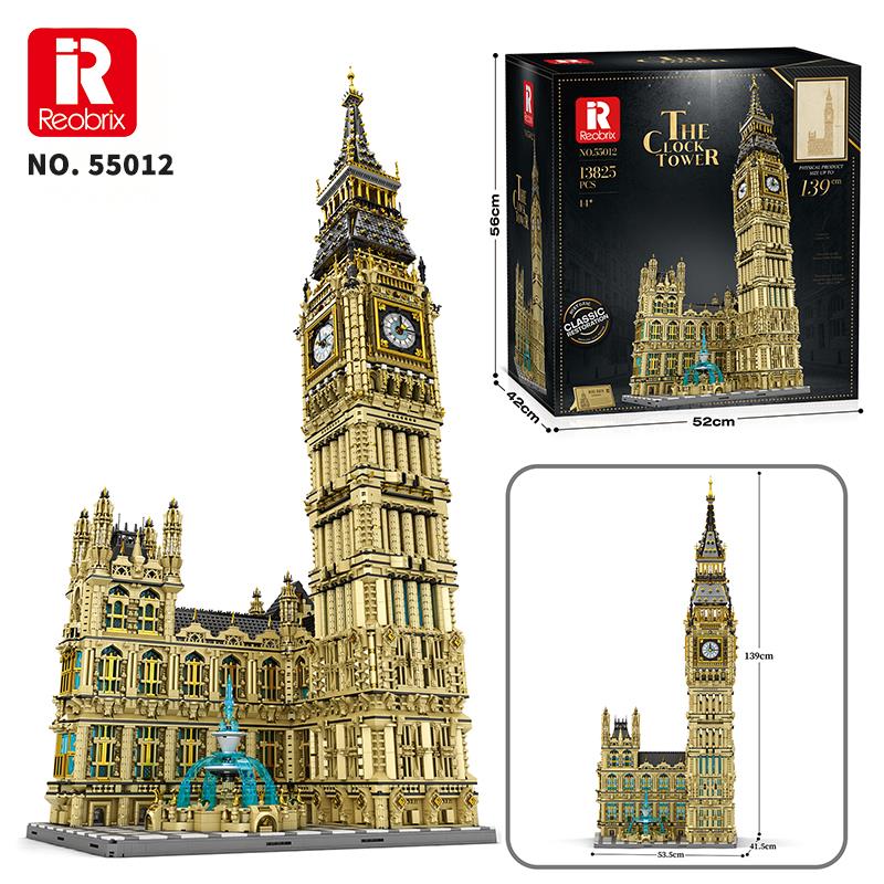 Reobrix 55012 Saat Kulesi Big Ben Yaratıcı Yapı Blok Seti Building Blocks (The Clock Tower)-13825Parça