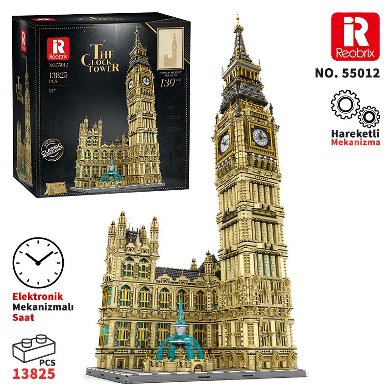 Reobrix 55012 Saat Kulesi Big Ben Yaratıcı Yapı Blok Seti Building Blocks (The Clock Tower)-13825Parça