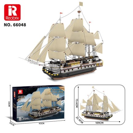 Reobrix Technic 66048 İngiliz Kraliyet Donanması Gemisi Yaratıcı Yapı Blok Seti (Endea Vor Sailing Ship) - 3555 Parça - Thumbnail