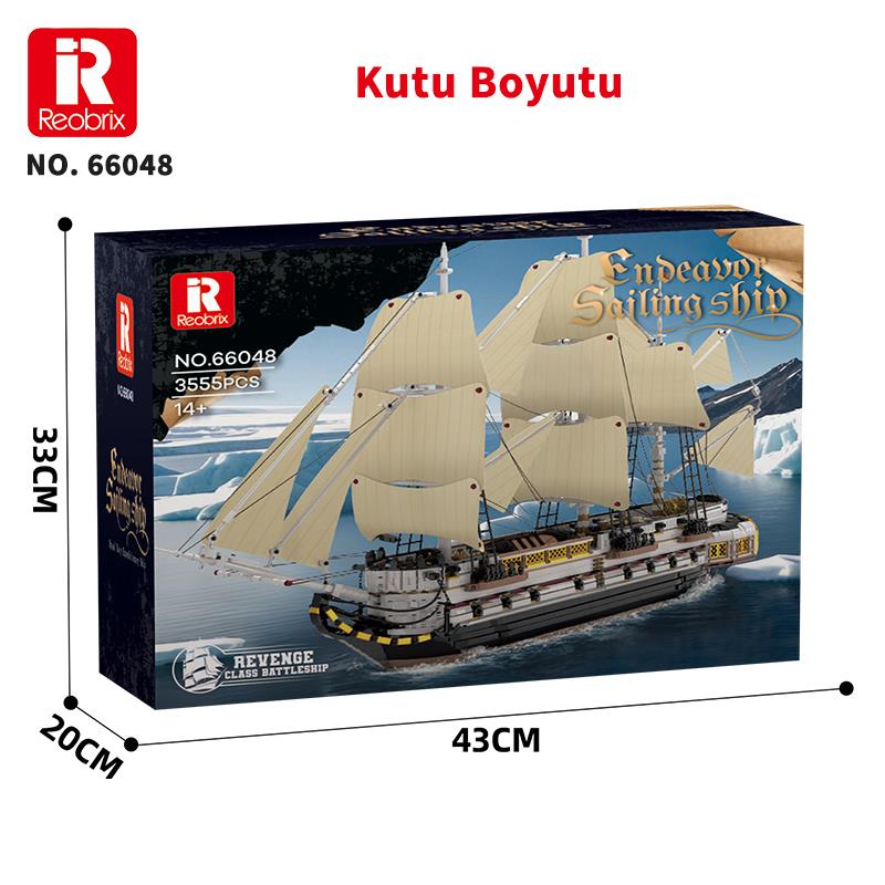 Reobrix Technic 66048 İngiliz Kraliyet Donanması Gemisi Yaratıcı Yapı Blok Seti (Endea Vor Sailing Ship) - 3555 Parça