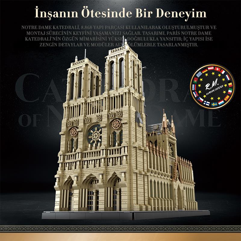 Reobrix 66016 Notre Dame Katedrali Yaratıcı Yapı Blok Seti Building Blocks (Cathedral Of Notre Dame)- 8315Parça