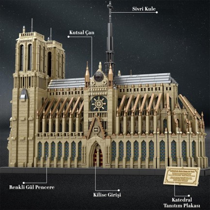 Reobrix 66016 Notre Dame Katedrali Yaratıcı Yapı Blok Seti Building Blocks (Cathedral Of Notre Dame)- 8315Parça - Thumbnail