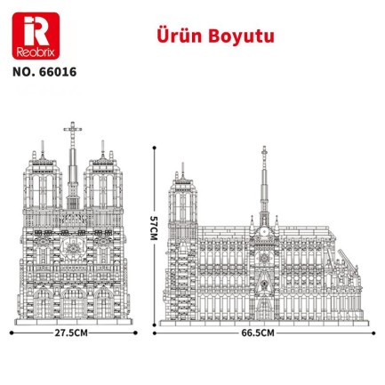 Reobrix 66016 Notre Dame Katedrali Yaratıcı Yapı Blok Seti Building Blocks (Cathedral Of Notre Dame)- 8315Parça - Thumbnail