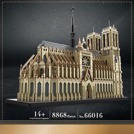 Reobrix 66016 Notre Dame Katedrali Yaratıcı Yapı Blok Seti Building Blocks (Cathedral Of Notre Dame)- 8315Parça - Thumbnail