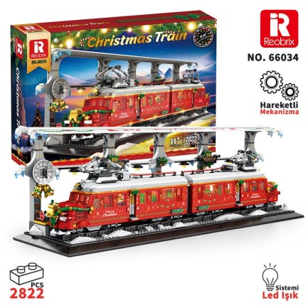 Reobrix - Reobrix Christmas Train 66034 Brick Yapım Seti