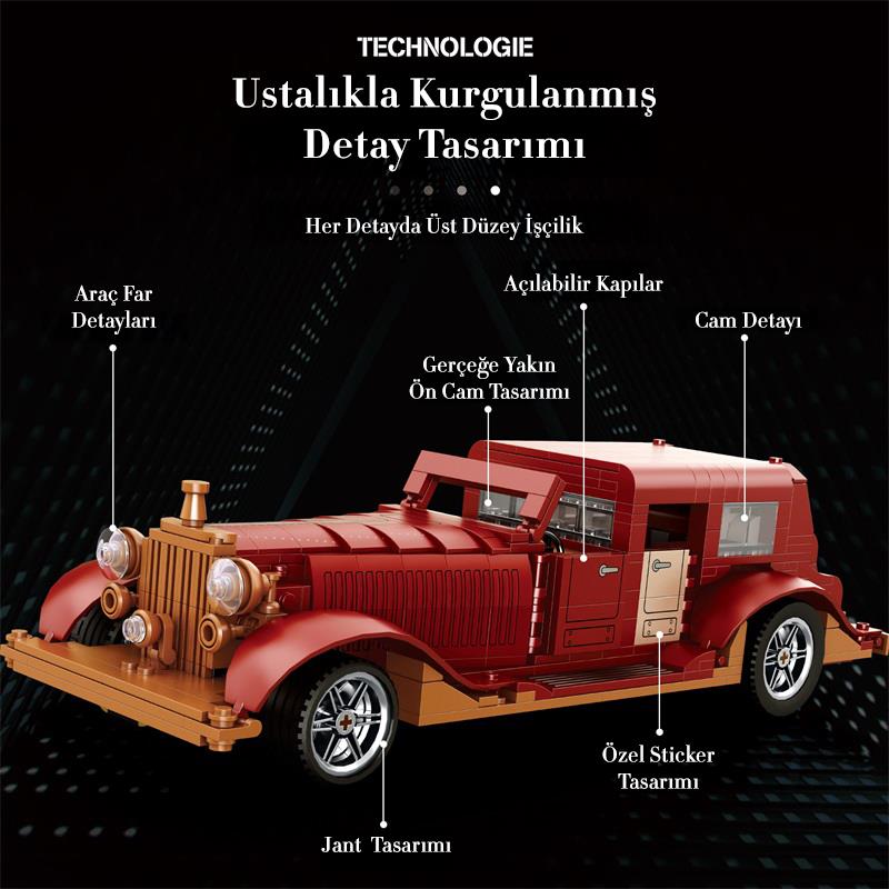 Reobrix Technic 11033 Rolls Royce Phantom Araba Yaratıcı Yapı Blok Seti Building Blocks - 865 Parça