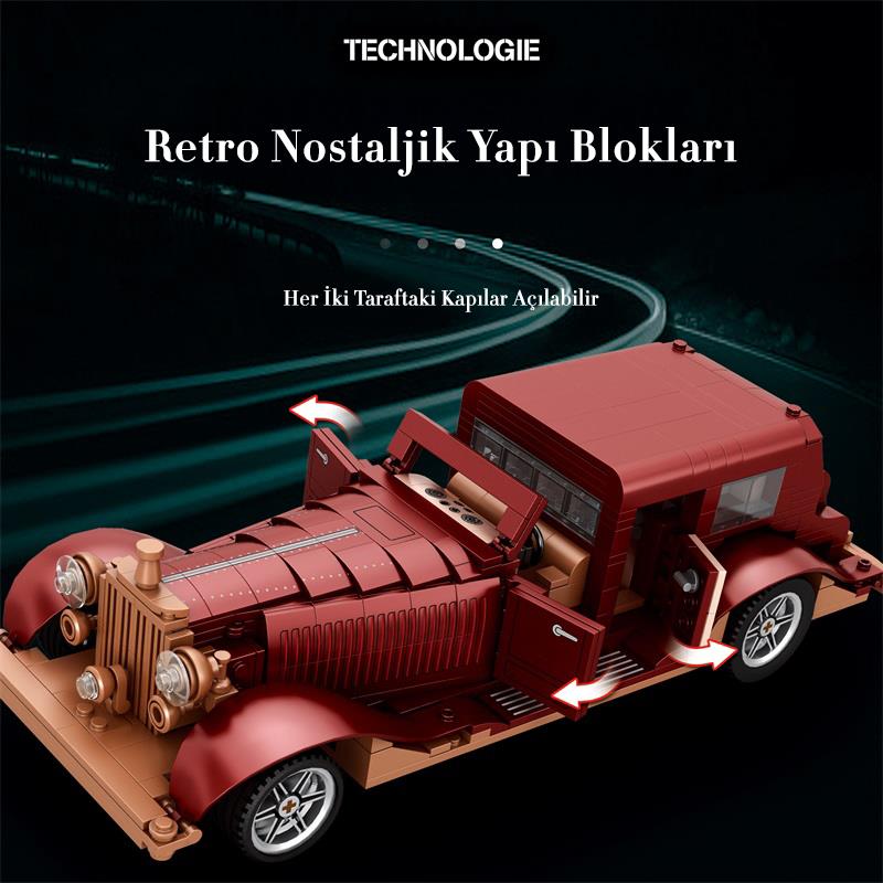 Reobrix Technic 11033 Rolls Royce Phantom Araba Yaratıcı Yapı Blok Seti Building Blocks - 865 Parça
