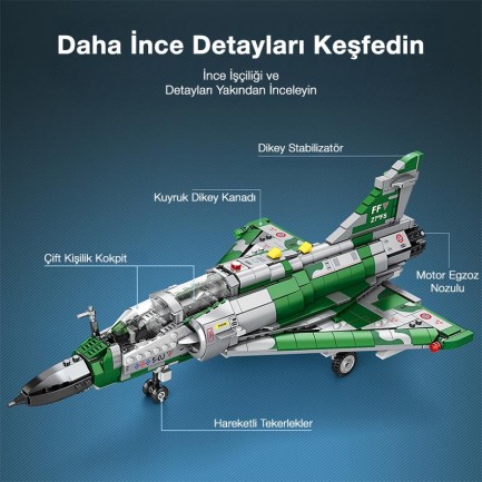 Reobrix 33044 Mirage 2000 Yaratıcı Yapı Blok Seti Building Blocks - 1012 Parça - Thumbnail
