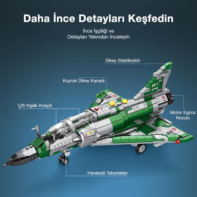 Reobrix 33044 Mirage 2000 Yaratıcı Yapı Blok Seti Building Blocks - 1012 Parça