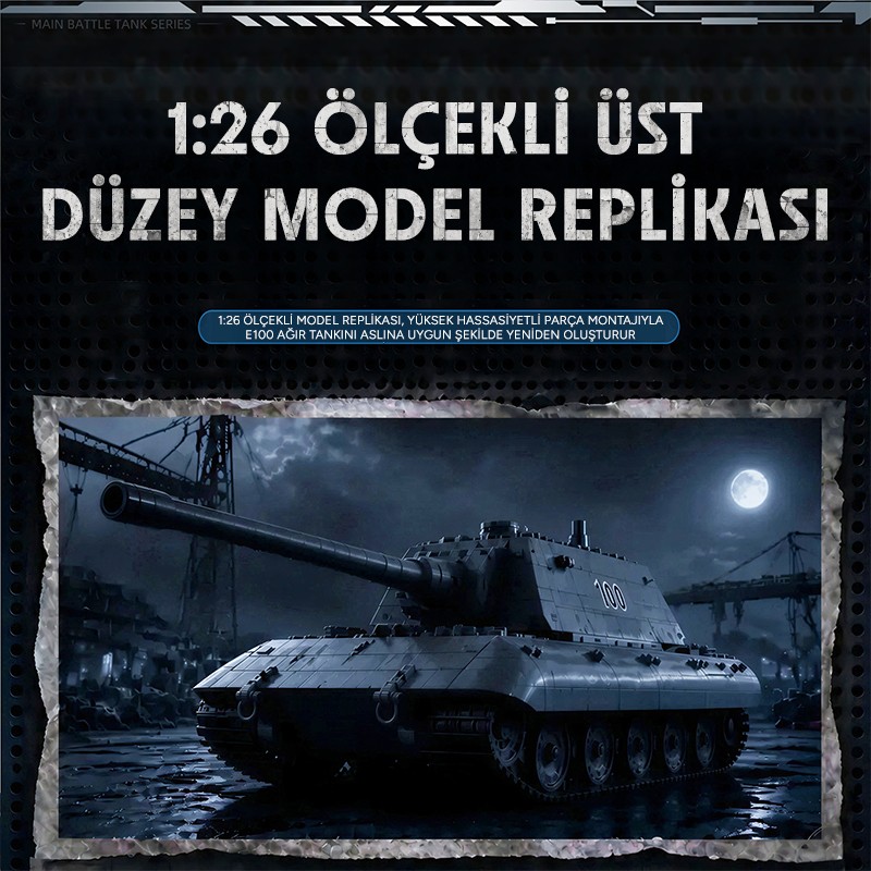 Reobrix E100 Heavy Tank 77037 Brick Yapım Seti
