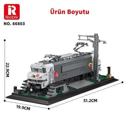 Reobrix Technic 66803 BB15000 Lokomotif Tren (Electric Locomotive) Yaratıcı Yapı Blok Seti Building Blocks - 2053 Parça - Thumbnail