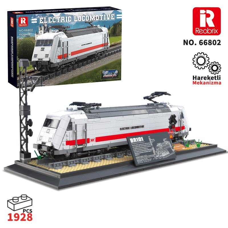 Reobrix Technic 66802 Lokomotif Tren BR101 (Electric Locomotive) Yaratıcı Yapı Blok Seti Building Blocks - 1928 Parça